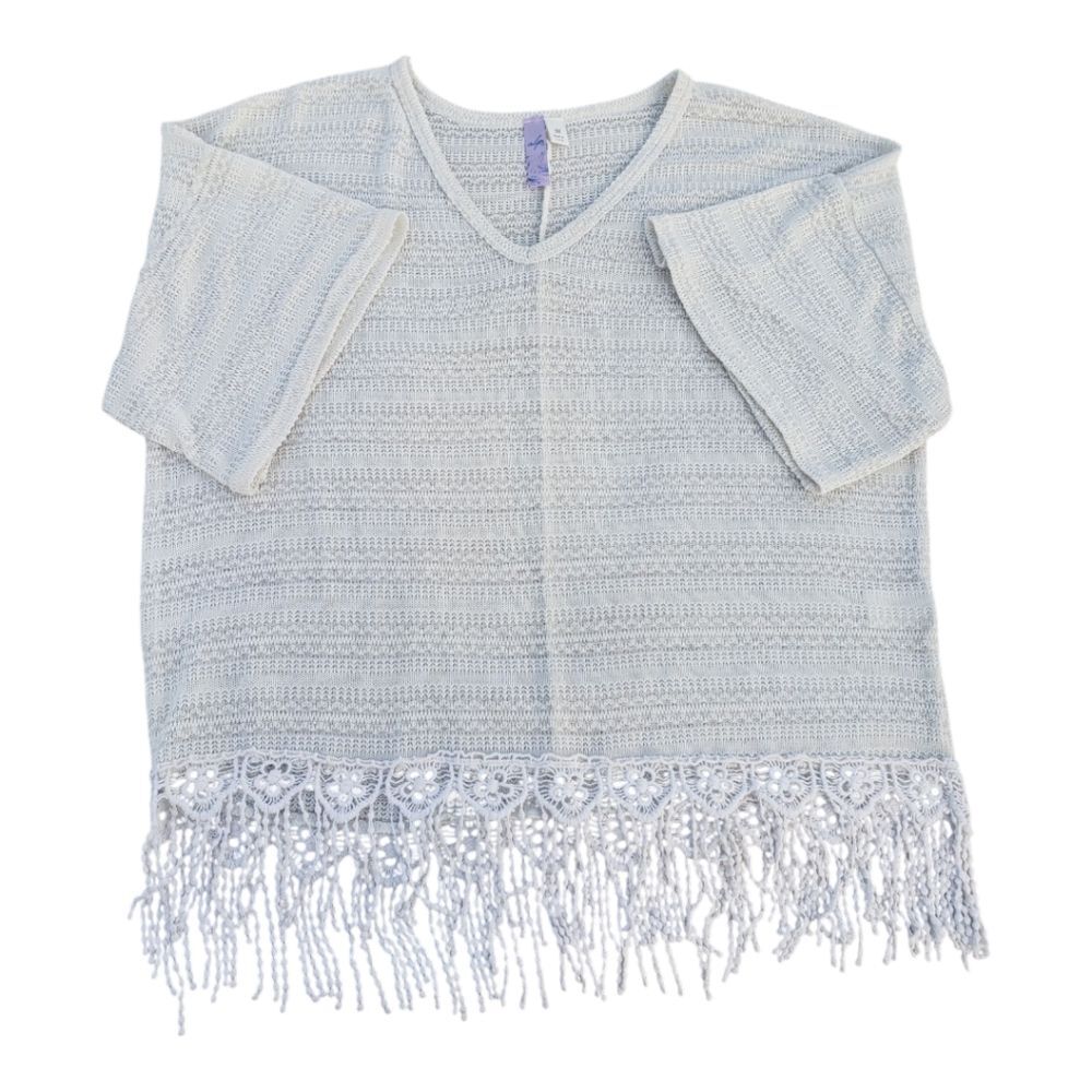 Boho Sheer Crochet Fringe Kimono Top – Festival Beach Cover-Up, Open Knit Blouse